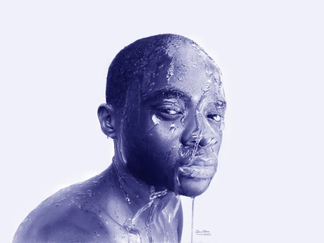 超写实圆珠笔素描，尼日利亚画家奥斯卡·尤科努作品