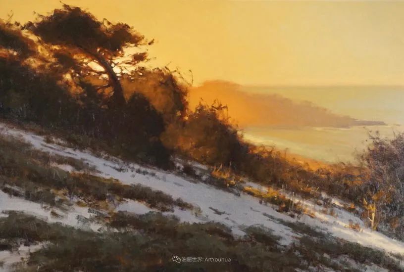 很有光感的风景油画，美国画家布莱恩·布莱德作品！
