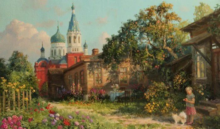 迷人的俄罗斯农村风景油画！