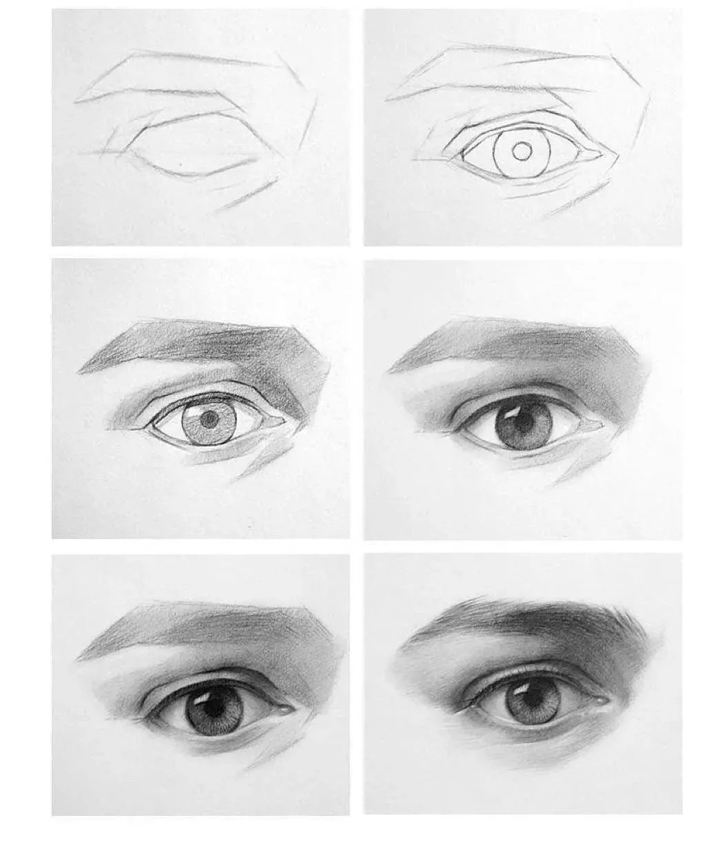 素描绘画步骤（鼻子、眼睛、嘴巴）