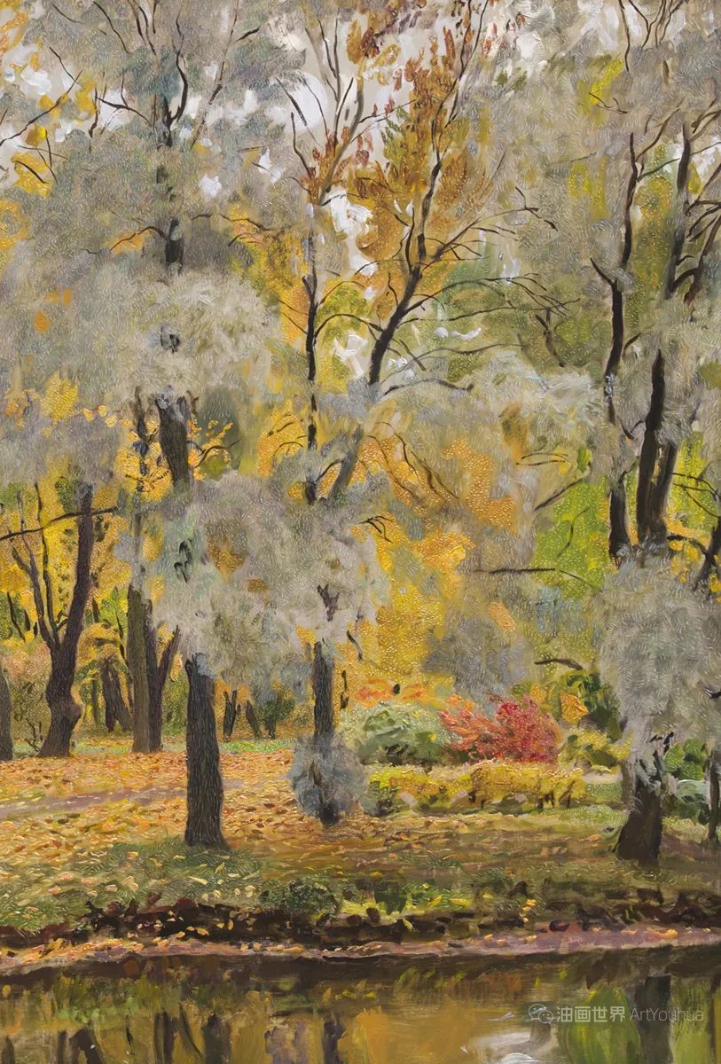 优美的俄罗斯风景油画，罗曼诺夫作品