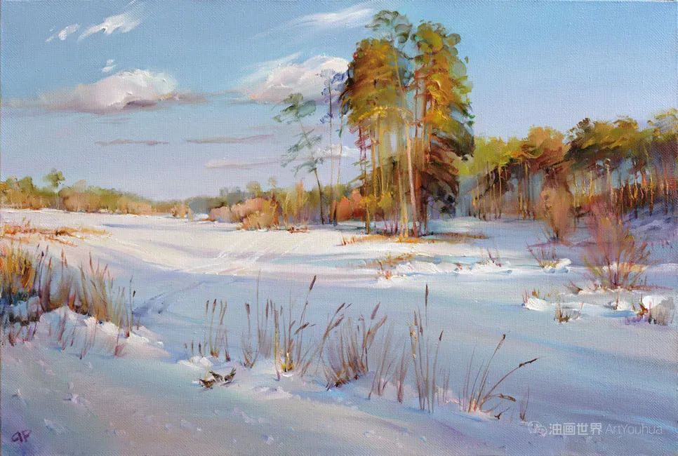 俄罗斯雪景油画，罗曼·罗曼诺夫作品