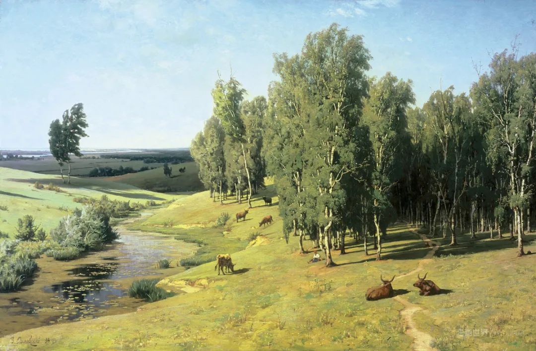 他以细腻而精湛的技巧，描绘了乌克兰的田园风光，美！