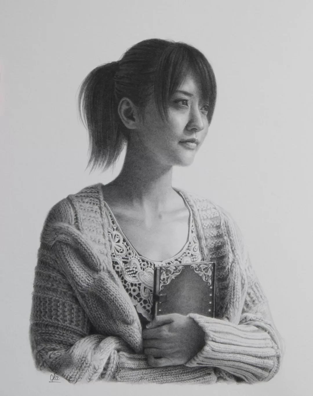 美女素描，日本超写实画家冈靖知作品！
