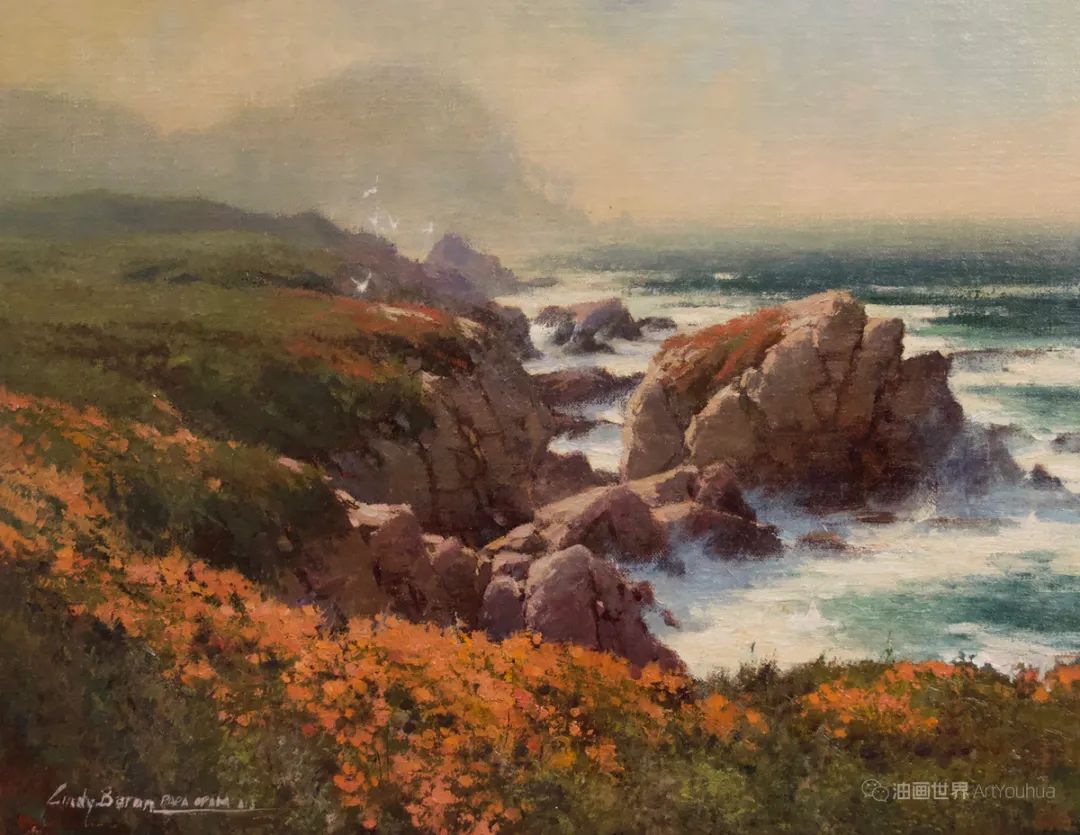 壮丽的风景油画，美国艺术家辛迪·巴伦作品