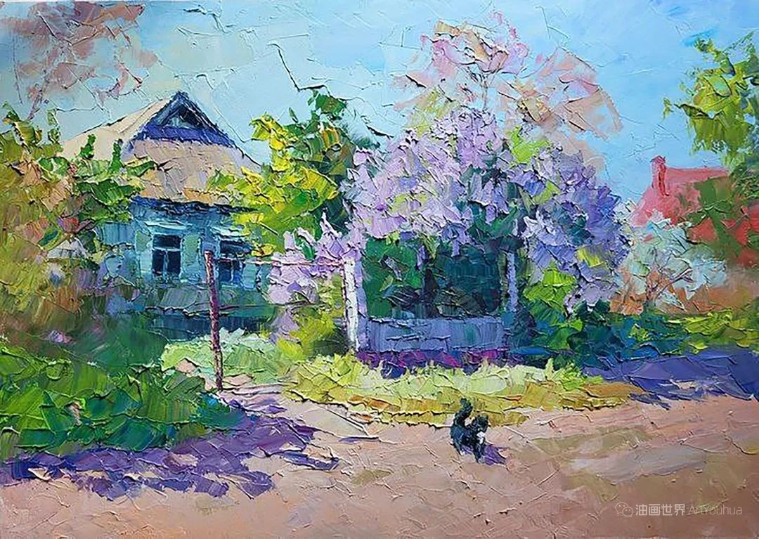 刀画风景，乌克兰画家谢尔久科·鲍里斯作品