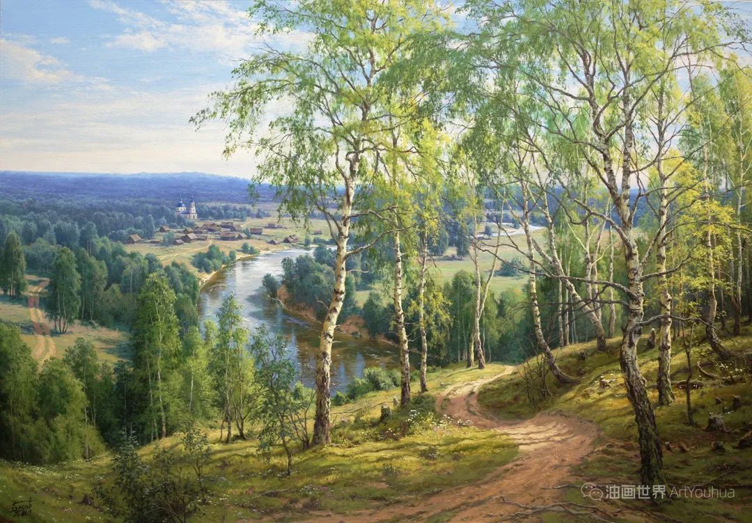 俄罗斯风景油画，光感极佳，美！