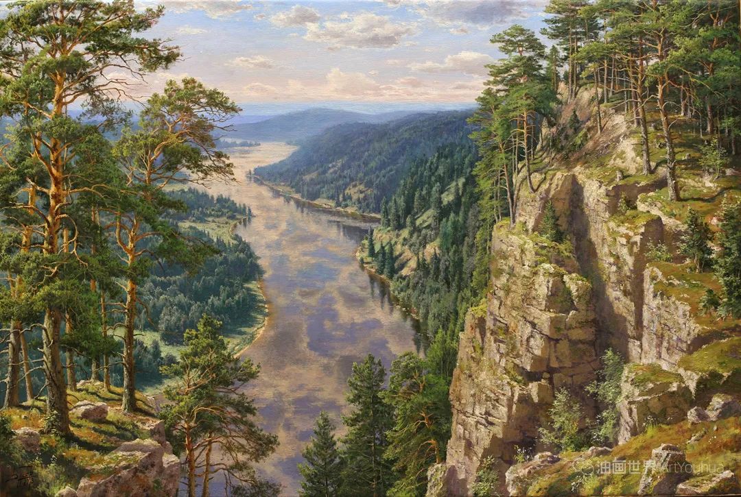 俄罗斯风景油画，光感极佳，美！