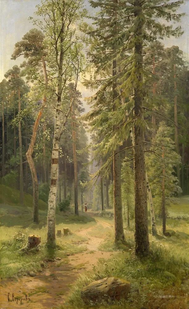 他描绘的森林风景画，具有希施金的潜质！