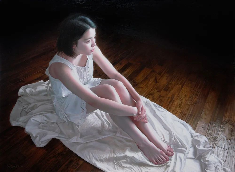 日本画家加藤裕生的女人油画，洋溢着青春的光彩!