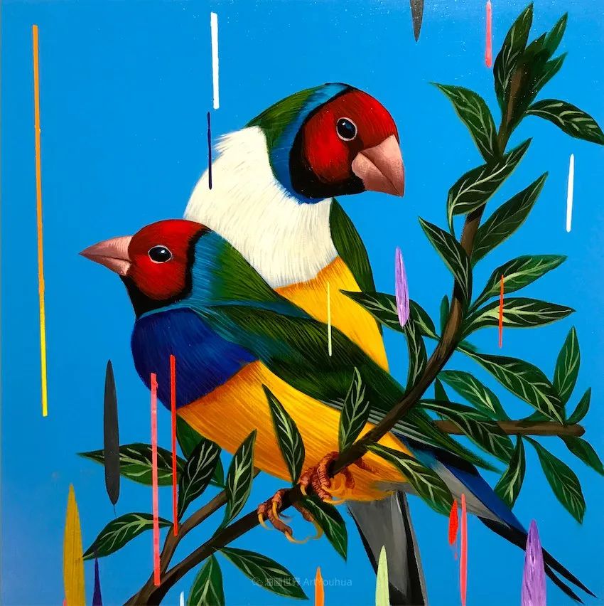 超现实色彩鸟类绘画，弗兰克·冈萨雷斯作品欣赏