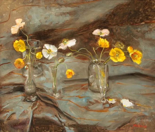 花卉与静物油画，俄罗斯当代画家Tatyana Kulida作品