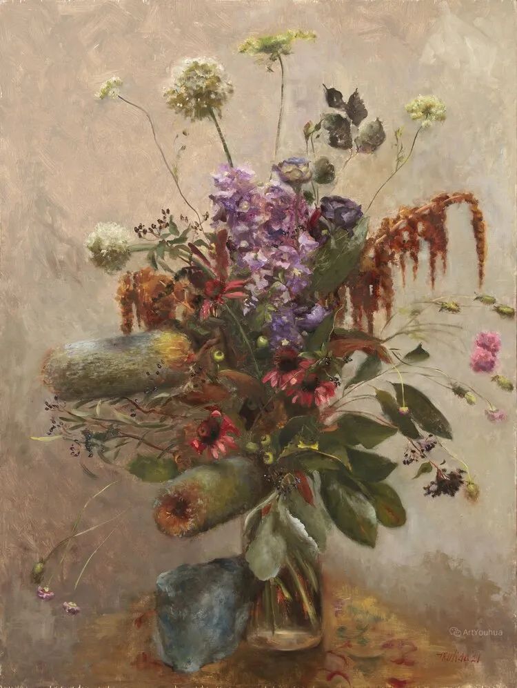 花卉与静物油画，俄罗斯当代画家Tatyana Kulida作品