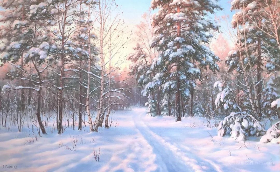 雾气弥漫的风景画，俄罗斯画家阿列克谢·瑟切夫作品