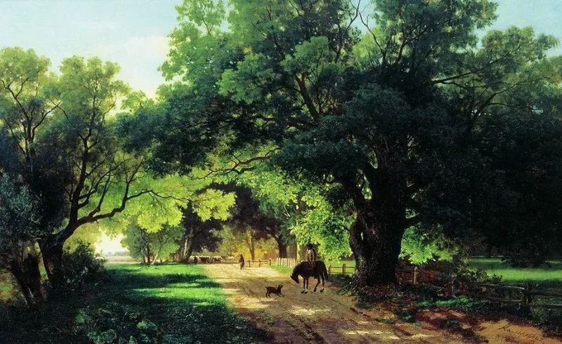 优美的抒情风景油画，俄罗斯画家列夫·加米涅夫作品